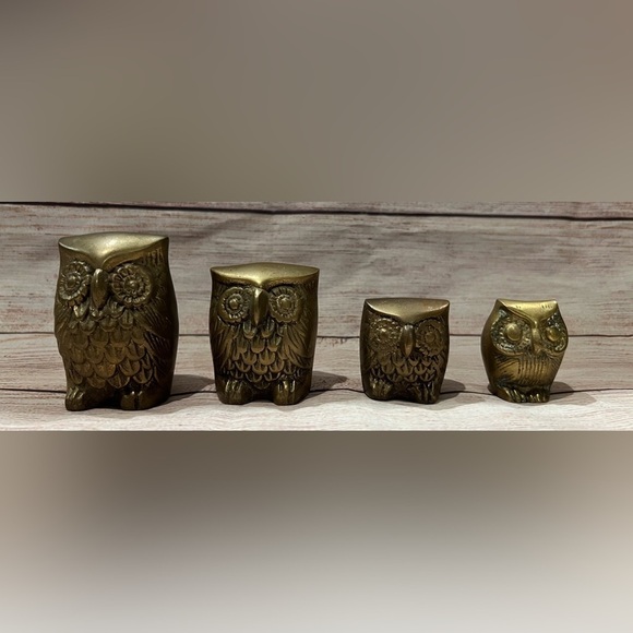 Other - Vintage Brass Owl Lot Set of four Figurines Collectibles